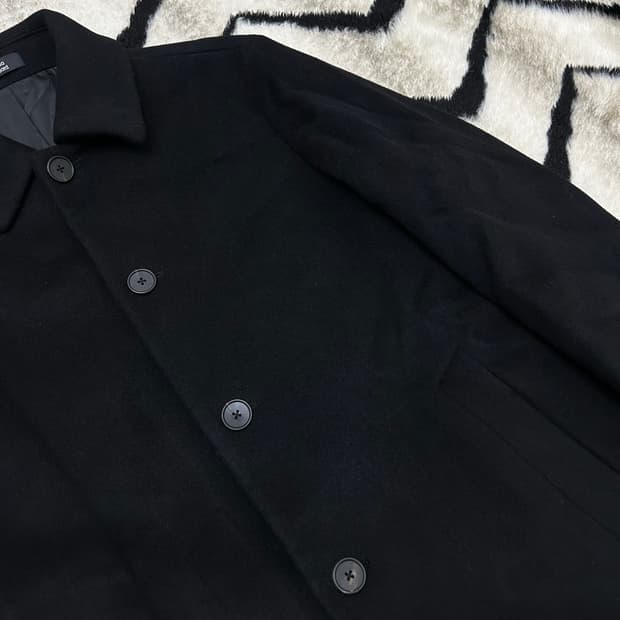 [L]무신사스탠다드 캐시미어 블렌드오버핏 맥 코트/블랙