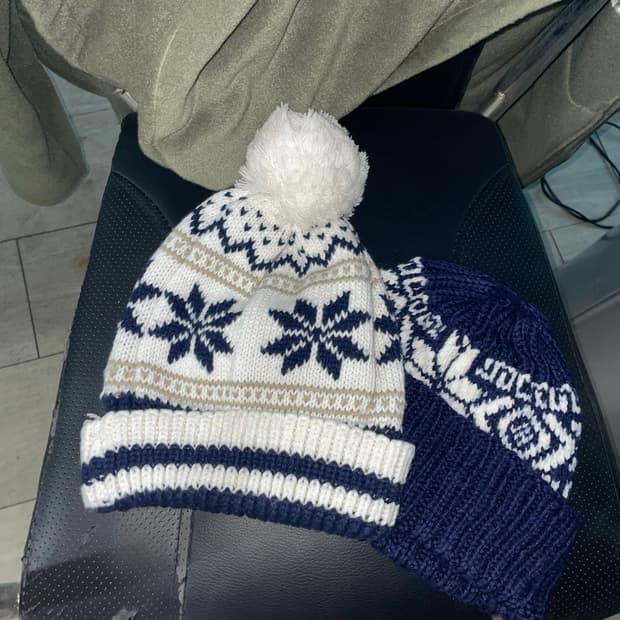 일본 갸루 노르딕 니트 털모자