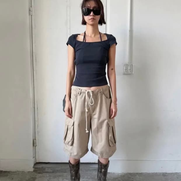 에스이오 seo cargo shorts desert