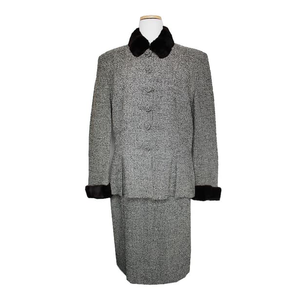 레나 랑에 퍼 트림 멜란지블랙 투피스 66