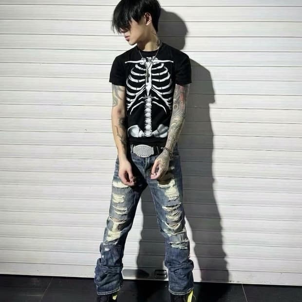 툴텍스 야광 본 반팔 티셔츠