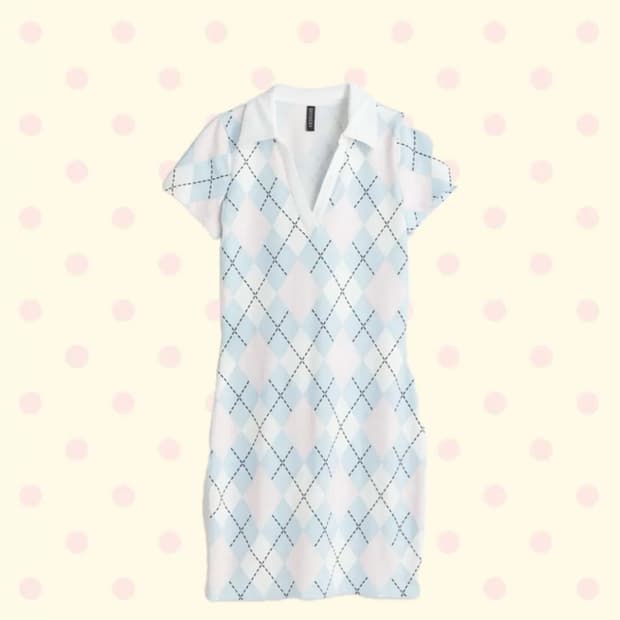 H&M 아가일 체크 미니 원피스