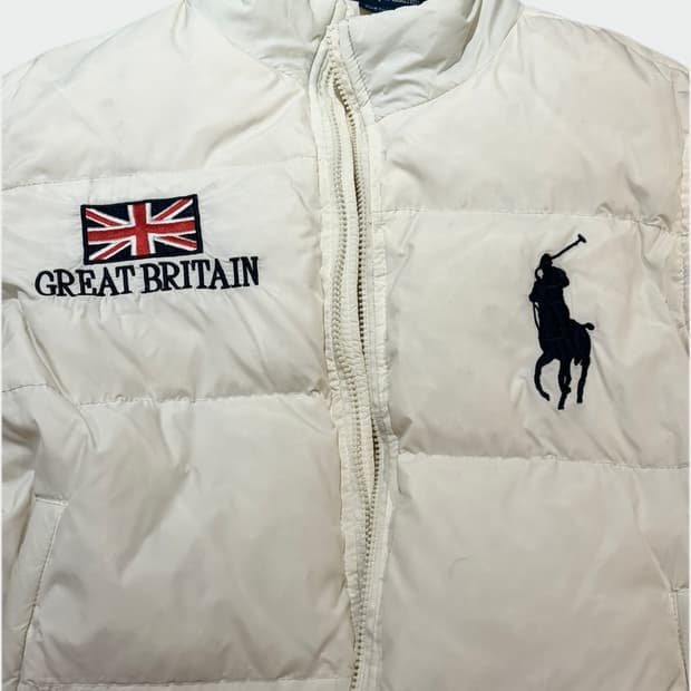 폴로 빅포니 브리튼 패딩 화이트 M