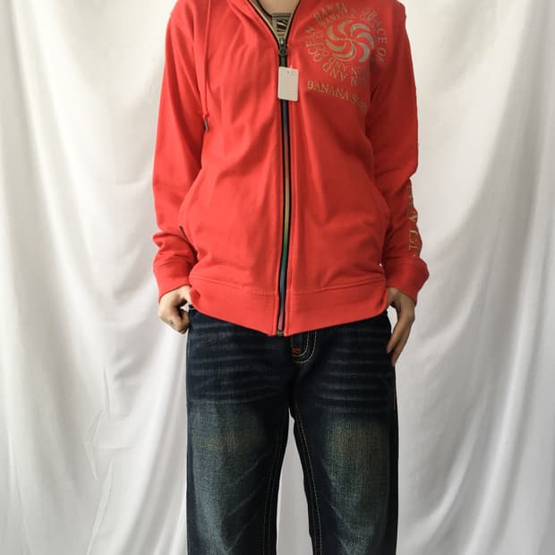 Lettering point hood zip up