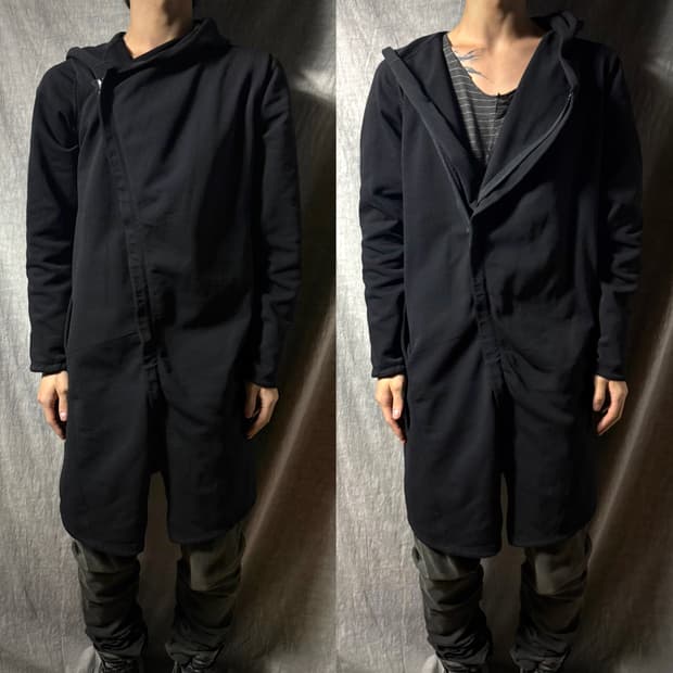 CIVARIZE Asymmetric Zip Long Hoodie Coat