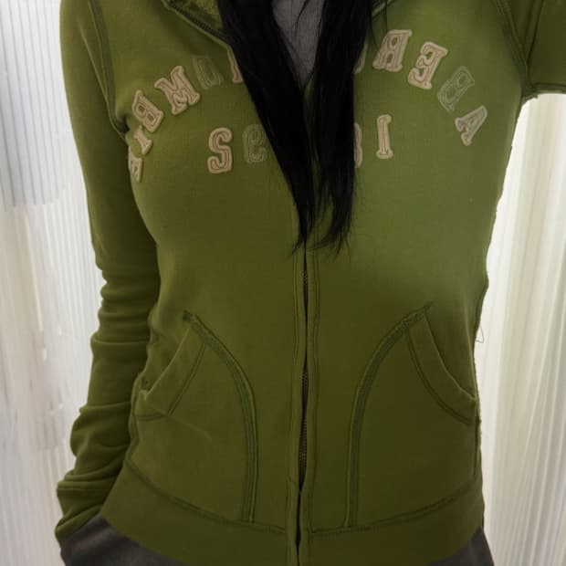 딱붙핏 아베크롬비 올리브색 후드집업 xl