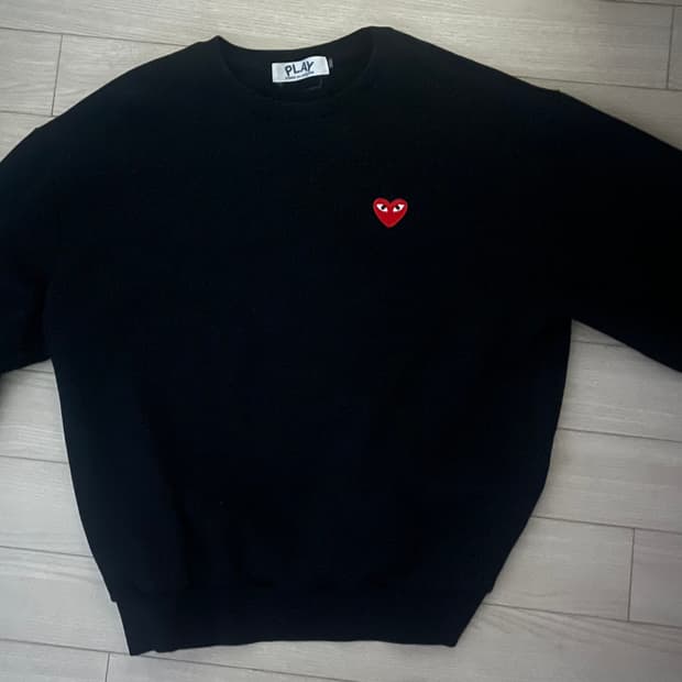 꼼데가르송 PLAY 블랙 맨투맨 XXL