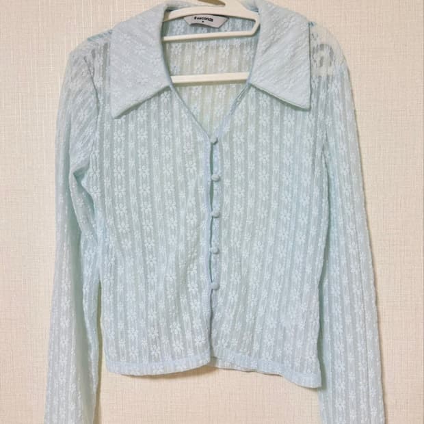 에잇세컨즈 플라워 스카시 가디건 skyblue cardigan