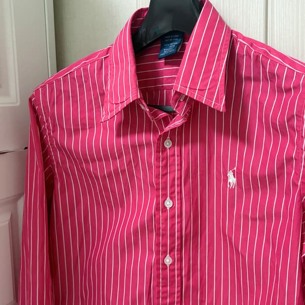 핑크 스트라이프 랄프 로렌 골프 셔츠