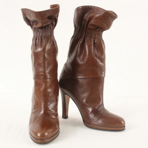 Marni 셔링 레더 부츠