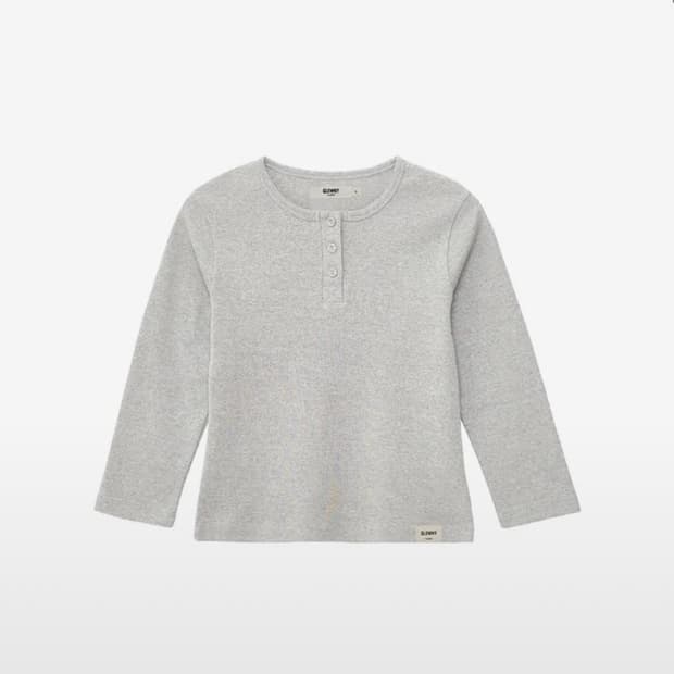 글로니 3/4 button fly tee ( 멜란지 그레이 ) L