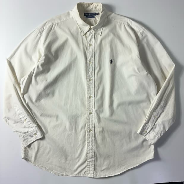 Polo  폴로 랄프로렌 자수 블레이크 코튼 화이트 옥스퍼드 셔츠