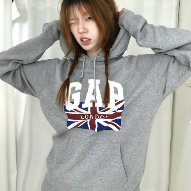 🇬🇧 갭 런던 유니언잭 그레이 후드티