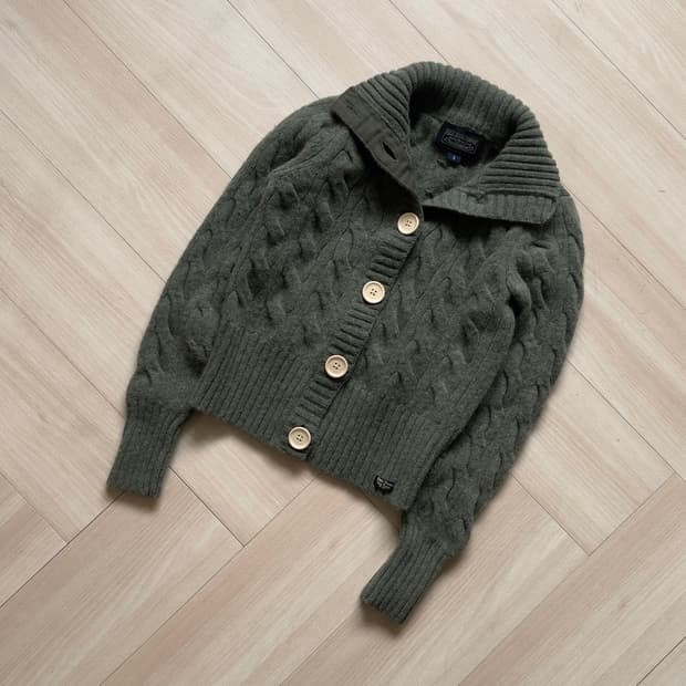 [POLO JEANS] Cable Knit Shawl Collar Car