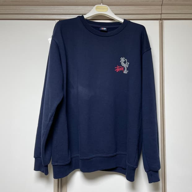 [L] 빈티지 90s stussy 올드 스투시 스웻셔츠 네이비