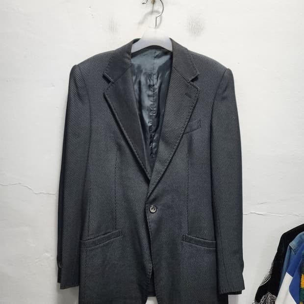 Armani 알마니 원버튼 스트라이프 블레이저
