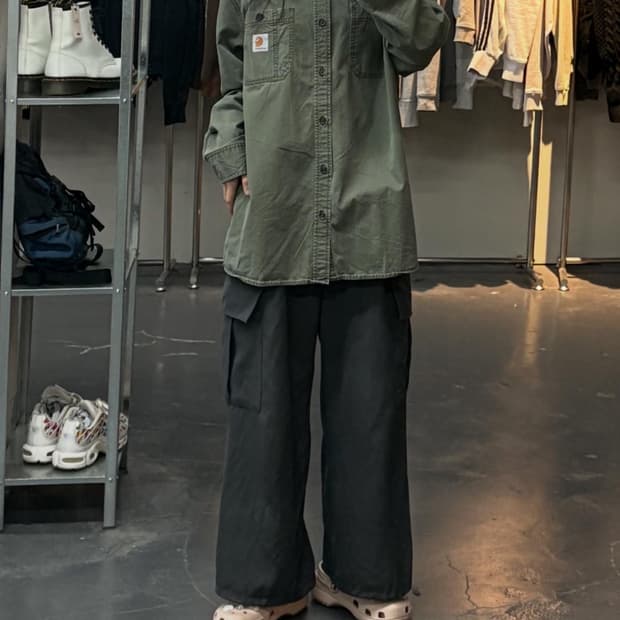 칼하트 카키 워크 셔츠 A2950