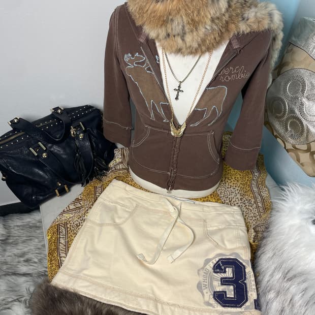 빈티지 후아유 스웻 미니스커트