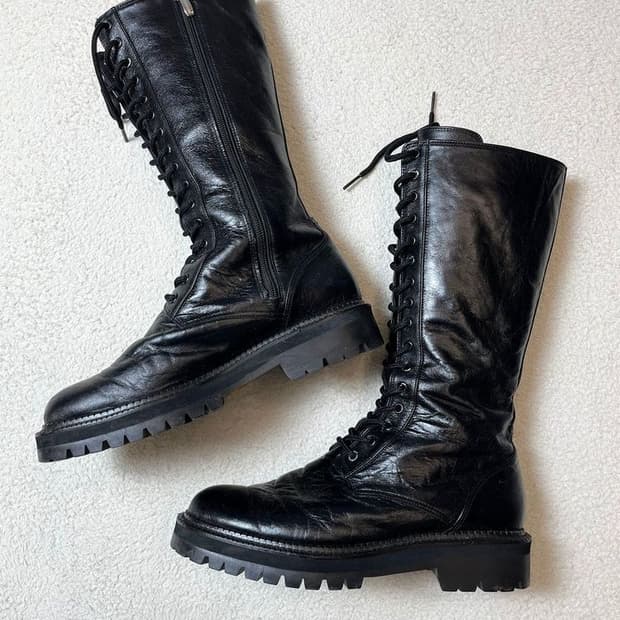 림림 Rim Rim 레이스업 하이 가죽 롱 부츠 A1792