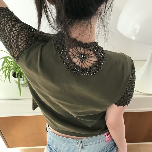 vintage crochet lace top