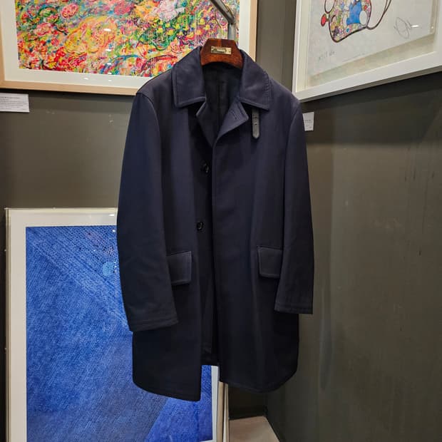 톰포드 체스터필드 레더 트리밍 코트