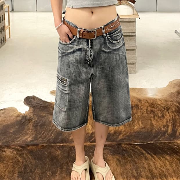 DICKIES USA hard washed denim bermuda