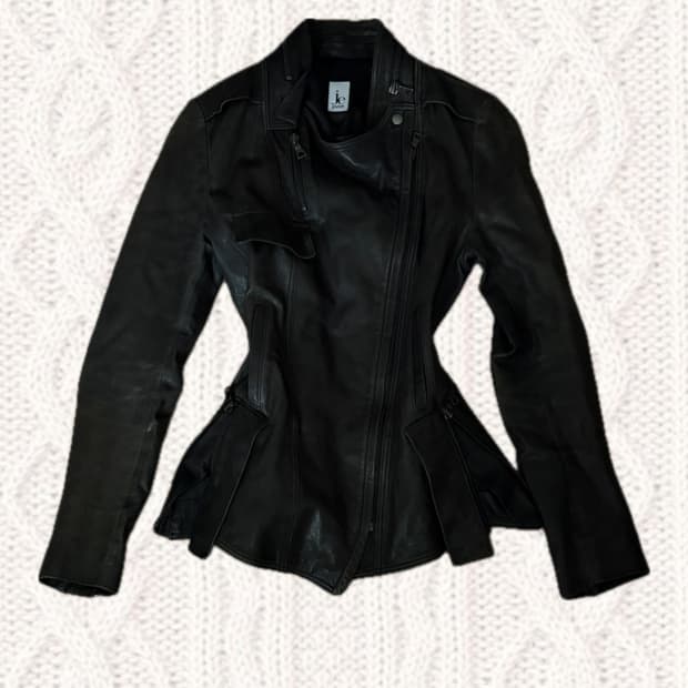 빈티지 양가죽 리얼 레더 언발 지퍼 자켓 슬림핏 딱붙핏