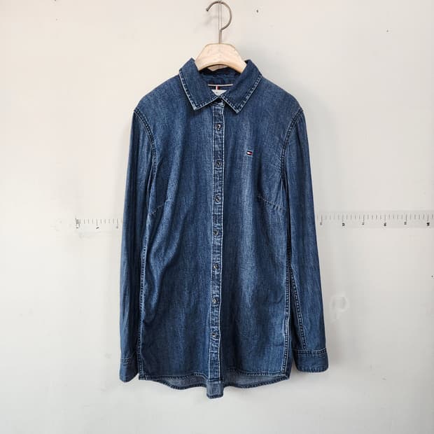 타미힐피거 데님 셔츠 블루