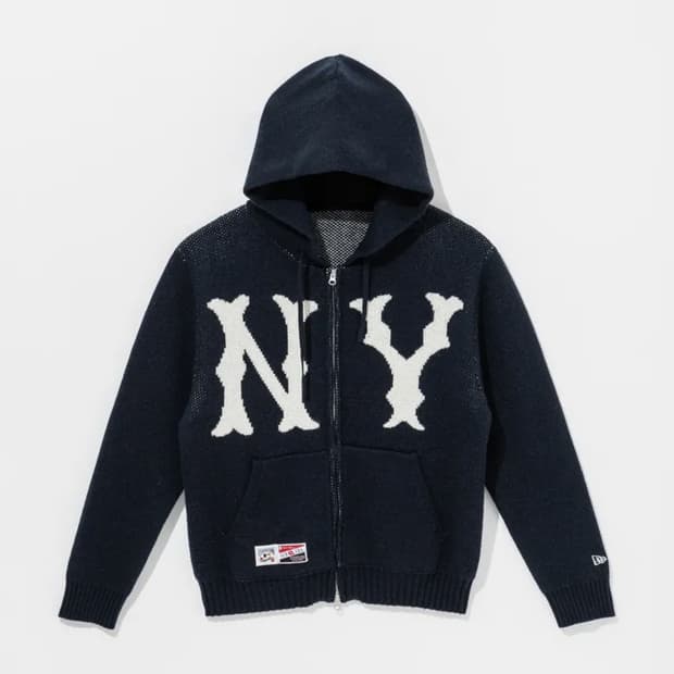 MLB 뉴욕양키스 후드 집업 니트 카디건 네이비