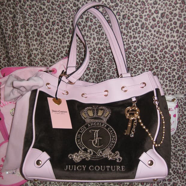 쥬시 꾸뛰르 키 참 러버스 데이드리머 토트백 핑크브라운