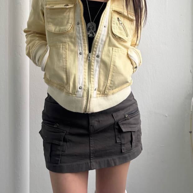 Vintage Yellow Multi Pocket Jacket 