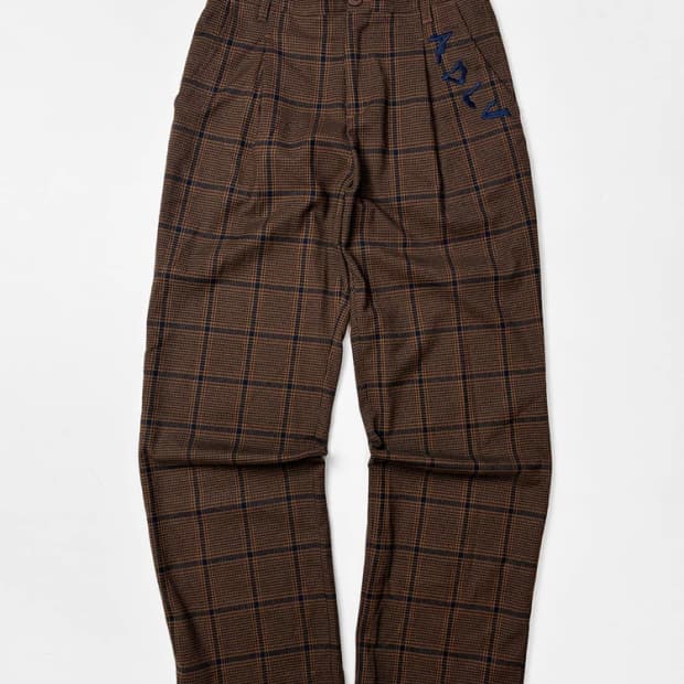 ACME DE 라비 체크 핀턱 스트레이트 팬츠 PN5369