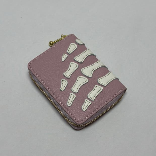 캐피탈 떰즈 업 본 핸드 집 미니 월렛 지갑 핑크 새제품