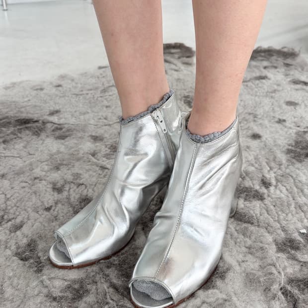 준야 와타나베 실버 레더 부츠