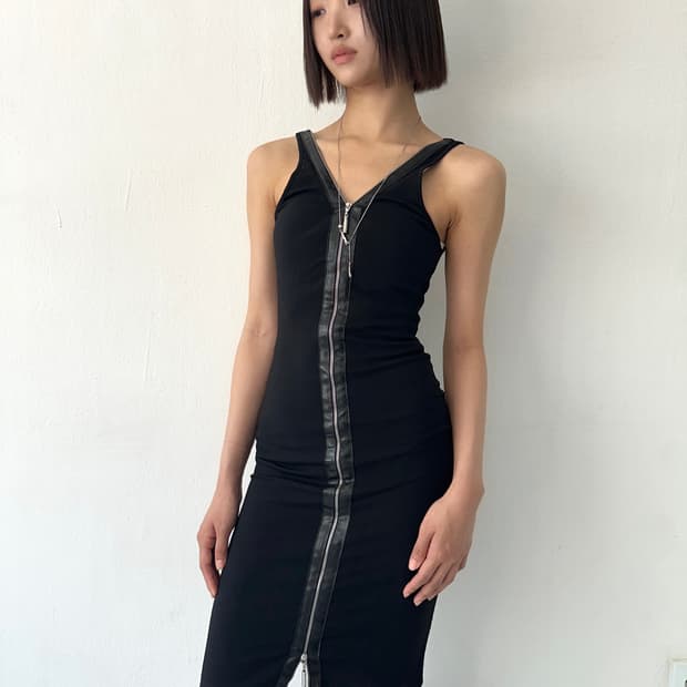 베르사체 베르수스 00s 투웨이 집업 슬리브리스 드레스