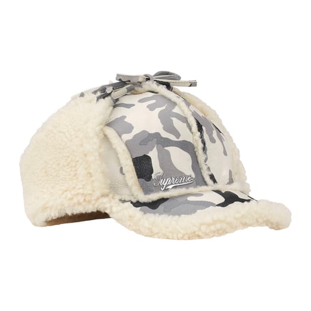 슈프림 셔링 이어플랩 캡 스노우 카모
