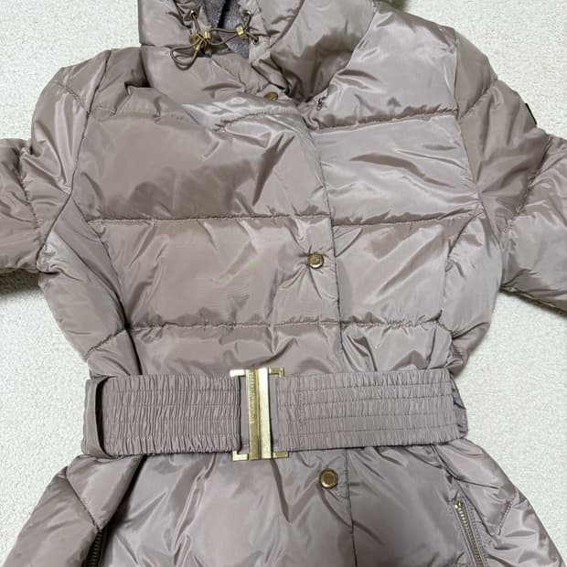 바버 퀄팅 벨트 롱패딩 