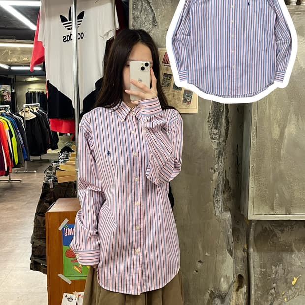 폴로 랄프로렌 스트라이프 셔츠 핑크 #csz1277