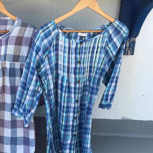 블루 모리걸 블라우스