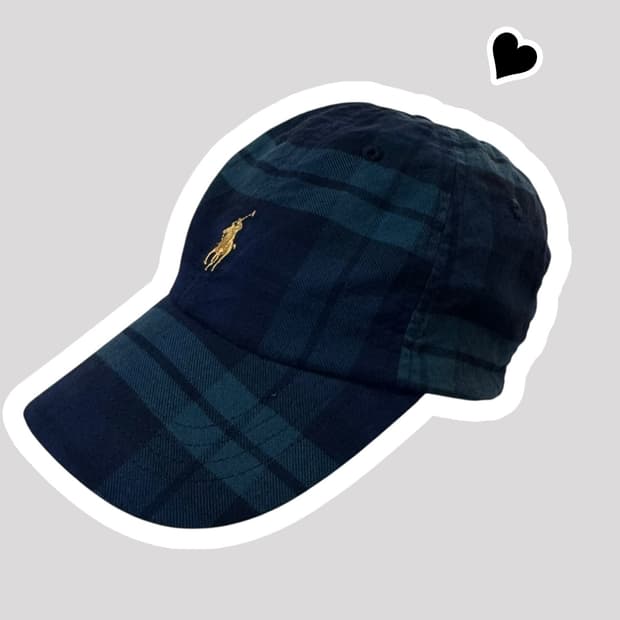 신형 QR라벨 폴로 랄프로렌 체크 볼캡