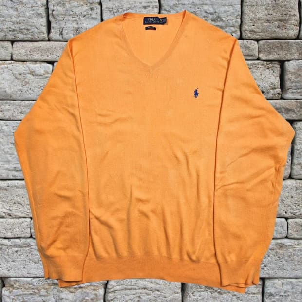 폴로 빅사이즈 브이넥 니트