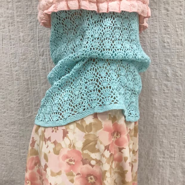 Mint sky crochet sleeveless