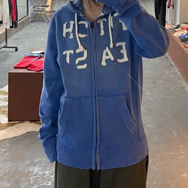 아베크롬비 빈티지 데미지 블루 후드집업 H2625