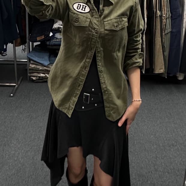 S) 히스테릭 글래머 패치 밀리터리 셔츠