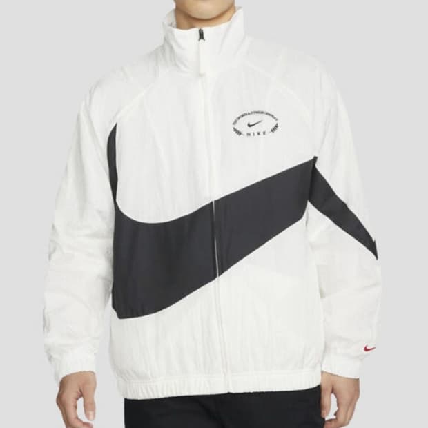 새상품_(XL)나이키 스우시 우븐 자켓 화이트/블랙