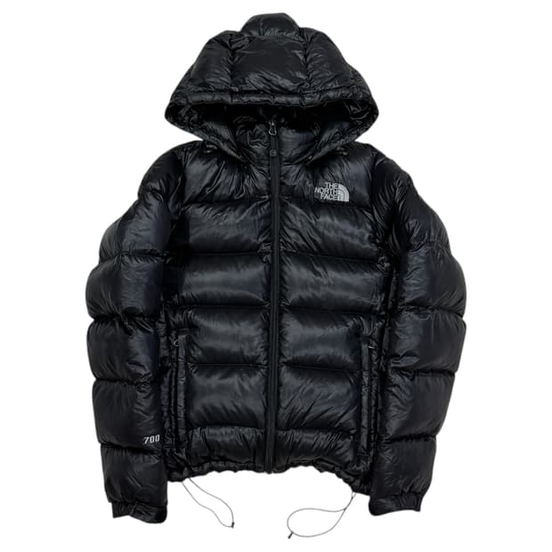 노스페이스 빈티지 퍼텍스 메트로 700 유광 후드 패딩 블랙 80 S