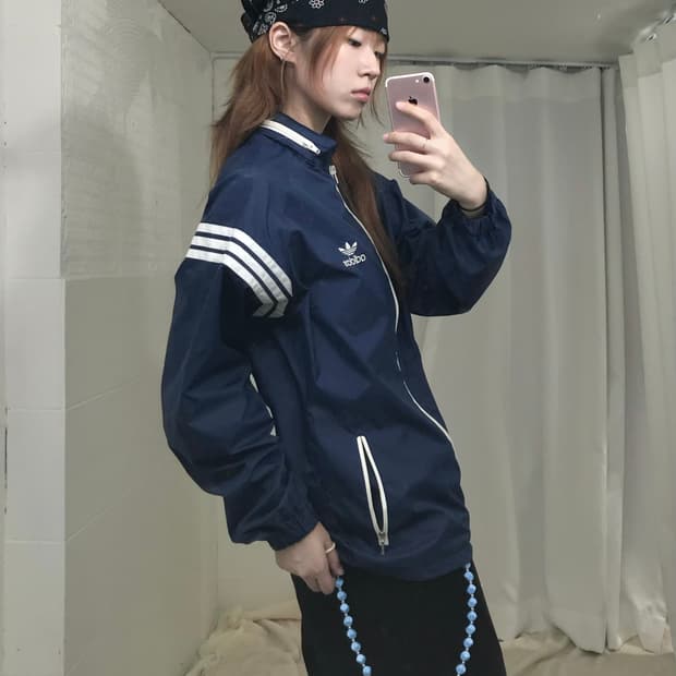 아디다스 트랙 네이비 윈드 브레이커 바람막이