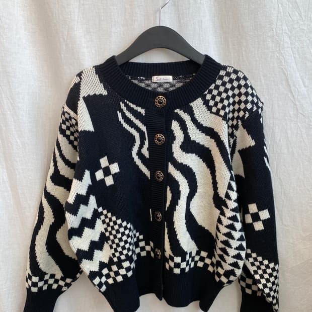 패턴 울혼방 가디건(L)