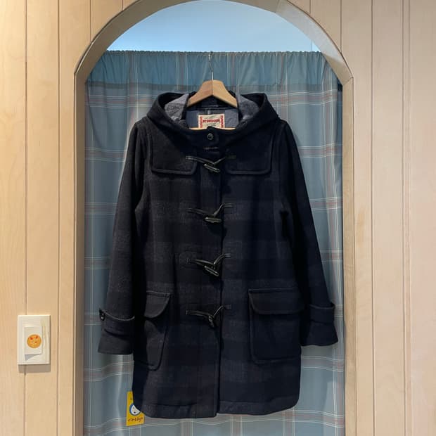 맥그리거 체크 스트라이프 떡볶이 더플코트