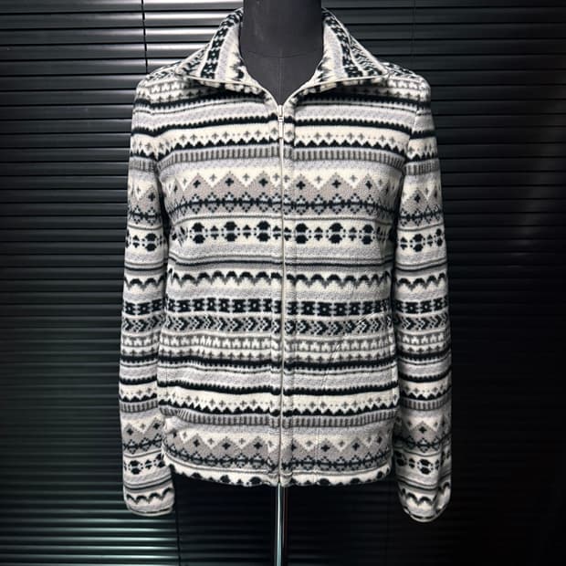 유니클로 노르딕 후리스 플리스 S 90 에스닉 눈 꽃 크리스마스 화이트 